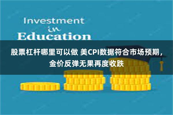 股票杠杆哪里可以做 美CPI数据符合市场预期，金价反弹无果再度收跌