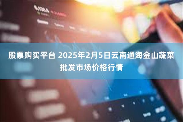 股票购买平台 2025年2月5日云南通海金山蔬菜批发市场价格行情